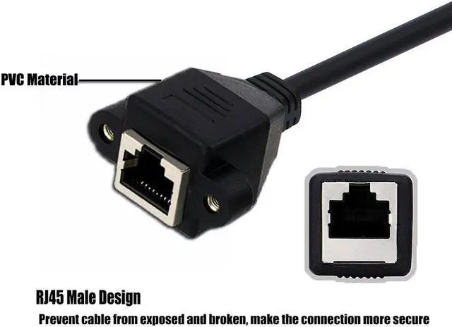 Alt view image 3 of 6 - Werleo 2-Pack Ethernet Extension Cable CAT 5E RJ45 Male to Female Shielded LAN Network Patch Cord  LAN Network Cable with Gold Plated Plug Black