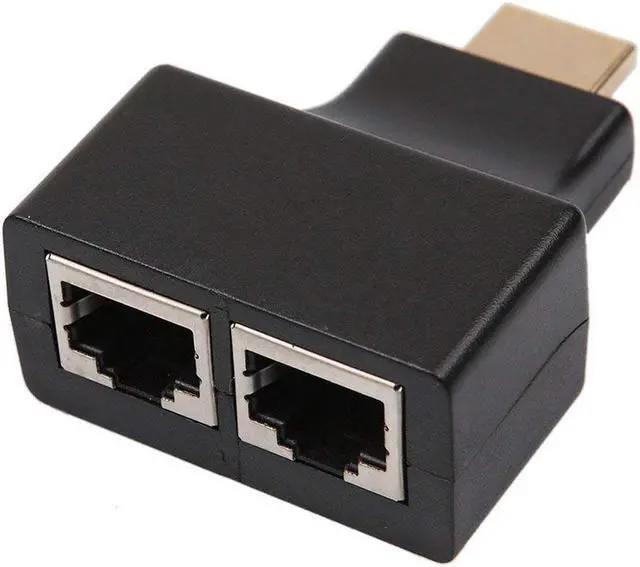 Alt view image 2 of 5 - Werleo HDMI to RJ45 Network Extender Converter Adapter HDMI Extender 30M HDMI to Dual RJ45 Network Cable Extender Splitter Repeater by Cat 5e Cat 6 1080P for HDTV HDPC PS3 STB