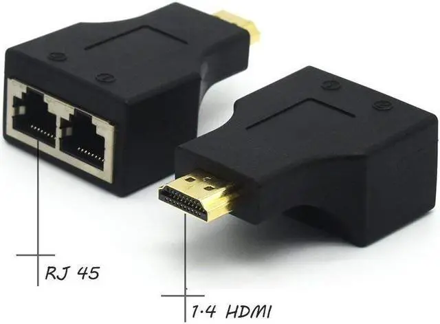 Alt view image 4 of 5 - Werleo HDMI to RJ45 Network Extender Converter Adapter HDMI Extender 30M HDMI to Dual RJ45 Network Cable Extender Splitter Repeater by Cat 5e Cat 6 1080P for HDTV HDPC PS3 STB