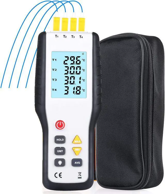 Main image of Thermocouple Thermometer WERLEO 4 Channel K Type Digital Thermometer Thermocouple Digital Temperature Meter Tester  -200~1372°C / 2501°F Sensor