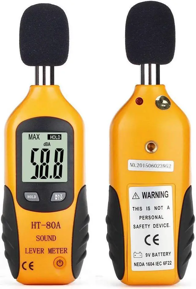 Alt view image 2 of 7 - WERLEO Decibel Meter Portable Digital Sound Level Meter 30 – 130 dB Audio Noise Measure Device Digital Noise Meter Tester Dual Ranges with LCD Display Batteries included