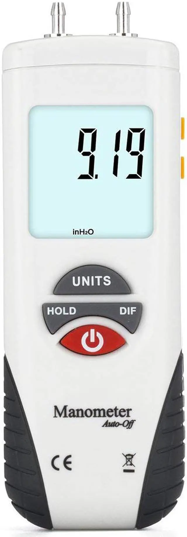 Alt view image 2 of 7 - Digital Manometer WERLEO Digital Air Pressure Meter and Differential Pressure Gauge HVAC Gas Pressure Tester Large LCD Display with Backlight - Battery Included