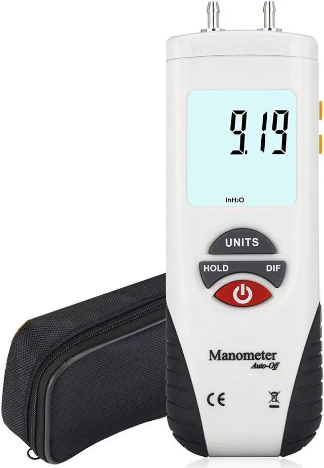 Main image of Digital Manometer WERLEO Digital Air Pressure Meter and Differential Pressure Gauge HVAC Gas Pressure Tester Large LCD Display with Backlight - Battery Included