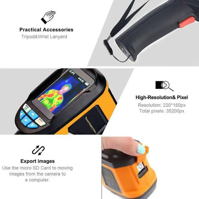 Alt view image 6 of 7 - Werleo Thermal Imaging Camera Handheld Infrared Camera with Real-Time Thermal Image Infrared Image Resolution 60 x 60 - Temperature Measurement Range -20°C-300°C IR Infrared Thermal Imager