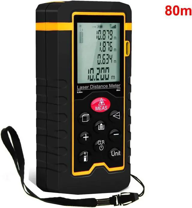Main image of Laser Distance Measurement 262FT / 80M High Precision Waterproof Handheld Digital Laser Measure w/ LCD Backbit Volume Area Pythagorean Continuous Measurement - Carry Pouch Lanyard & Battery Included