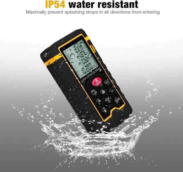 Alt view image 3 of 7 - Laser Distance Measurement 131FT / 40M High Precision Waterproof Handheld Digital Laser Measure w/ LCD Backbit Volume Area Pythagorean Continuous Measurement - Carry Pouch Lanyard & Battery Included