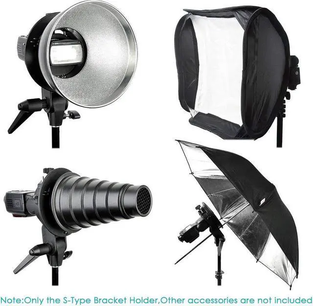 Alt view image 7 of 7 - Werleo S-Type Bracket Holder with Bowens Mount for Speedlite Flash Snoot Softbox Beauty dish Reflector Umbrella