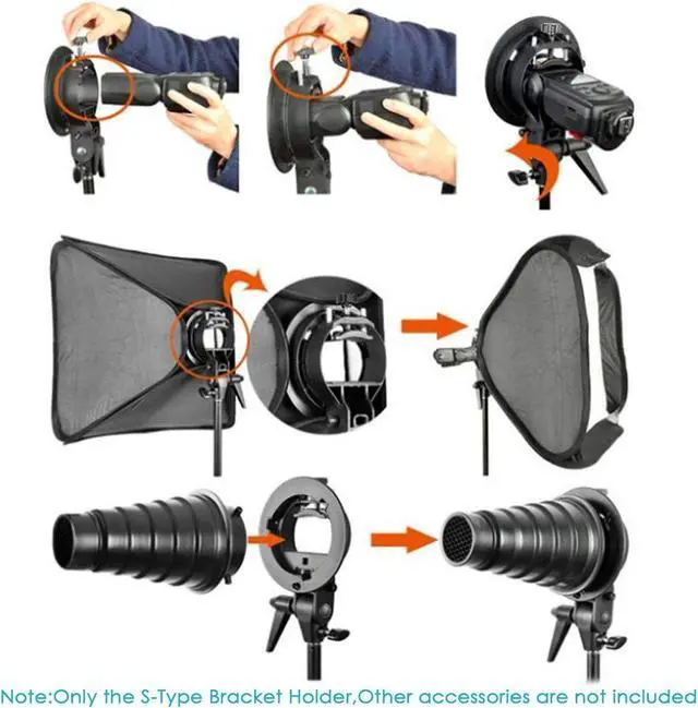Alt view image 5 of 7 - Werleo S-Type Bracket Holder with Bowens Mount for Speedlite Flash Snoot Softbox Beauty dish Reflector Umbrella