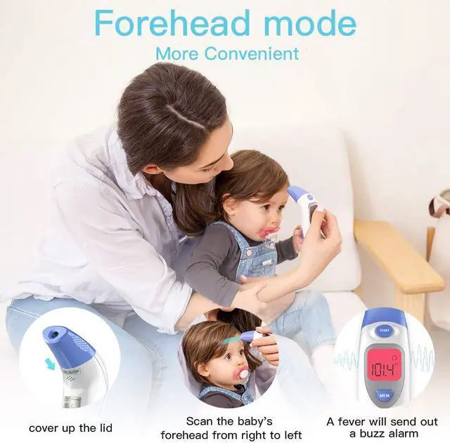 Alt view image 4 of 6 - Ear and Forehead Thermometer for Fever Digital Medical Infrared Basal Body Temporal Thermometer Digital Thermometer for Baby Kids Children Adults Infants Toddlers FDA and CE Approved
