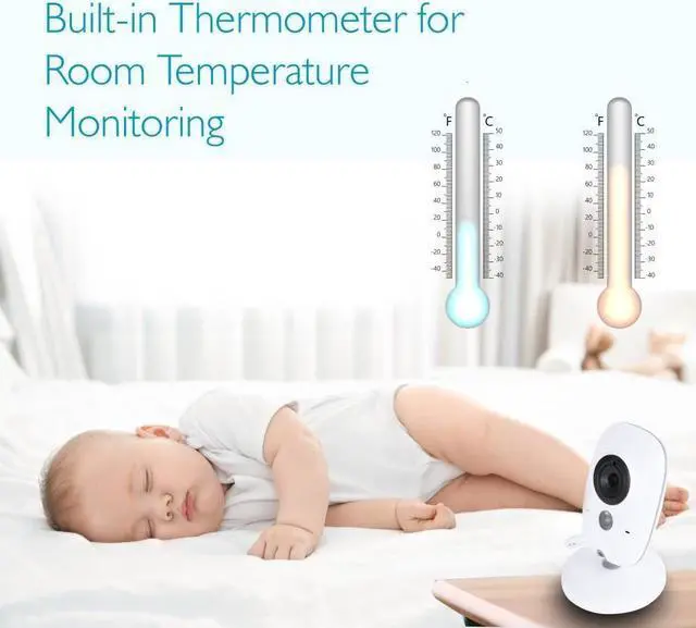 Alt view image 3 of 7 - Werleo 3.2" Video Baby Monitor with Digital Camera 2.4GHz Wireless Long Range Infrared Night Vision Two Way Audio VOX and Temperature Monitoring 8 Lullabies and High Capacity Battery