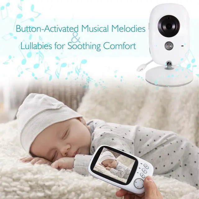 Alt view image 5 of 7 - Werleo 3.2" Video Baby Monitor with Digital Camera 2.4GHz Wireless Long Range Infrared Night Vision Two Way Audio VOX and Temperature Monitoring 8 Lullabies and High Capacity Battery