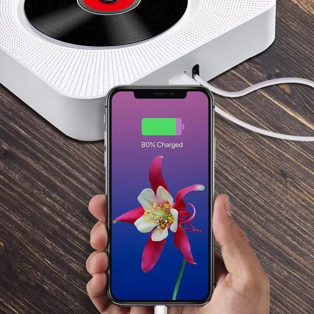 Alt view image 4 of 7 - Werleo CD Player with Bluetooth Werleo Portable CD Player with Remote Control Wall Mountable CD Player FM Radio HiFi Speaker CD Music Player Supports USB Earphones and Phone Charging