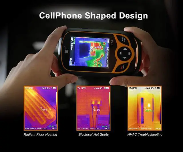 Alt view image 2 of 7 - Thermal Imaging Camera Handheld Infrared Thermal Imager Industrial Thermal Imaging Multimeter with Real-Time Thermal Image Resolution 220 x 160 - Temperature Measurement Range -4°F to 572°F