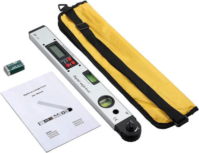 Alt view image 7 of 7 - Werleo Digital Angle Gauge 0-225° Digital Inclinometer Protractor Angle Finder with LCD Spirit Level 400mm / 16 inch for Vertical Horizontal Dual Spirit Level