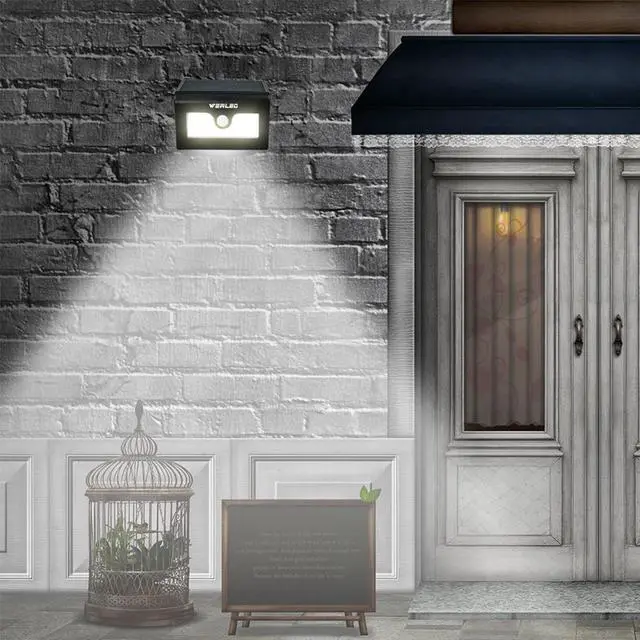 Alt view image 7 of 7 - Solar Lights Werleo 50 LED Bright Solar Powered Wireless Waterproof Outdoor Motion Sensor Security Light Dusk to Dawn Motion Activated Light 3 Modes for Patio Deck Yard Garden Path Outside Wall Light