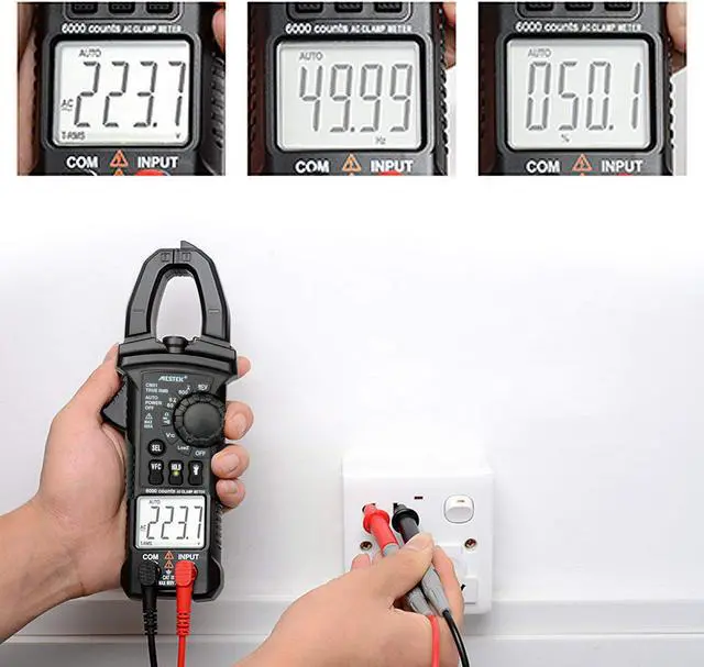 Alt view image 3 of 7 - Digital Clamp Meter Multimeters MESTEK AC DC Multimeter Current Voltage Voltmeter Autoranging Electric Tester Ohm Hz Amp Volt Diode Resistance 6000 Counts NCV VFC Accurate Electric