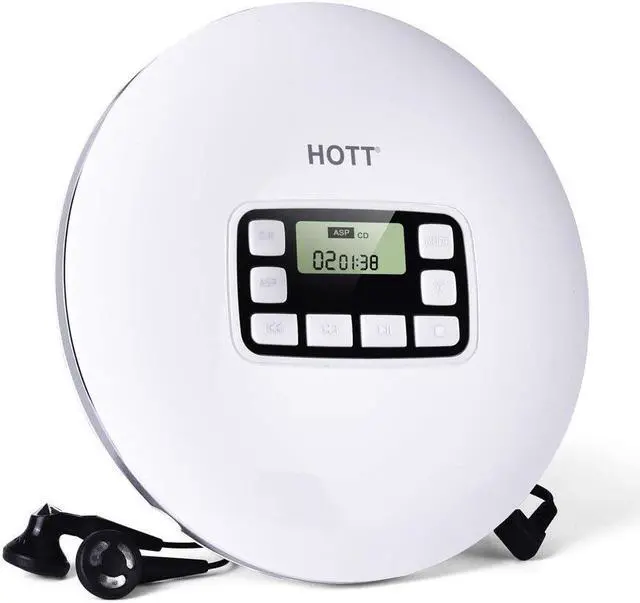 Main image of Portable CD Player HOTT Walkman CD Player LCD Display Anti-Skip Protection Shockproof Function Only Support 5 Formats CD CD-R CD-RW MP3 CD-DA WMA Audio Files White