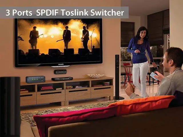Alt view image 2 of 7 - Werleo 3 Ports Toslink Switch Aluminum Alloy 3x1 Digital Optical Audio Switcher with IR Remote Control 3 in 1 Out Supports Dolby - AC3 DTS LPCM2.0 for PS3 PS4 Xbox Blu-Ray Player to AV Amplifier