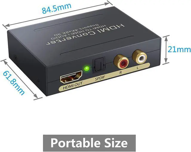 Alt view image 6 of 7 - Werleo 4K HDMI Audio Extractor V1.4 HDMI to HDMI + Optical TOSLINK SPDIF + Analog RCA L/R Stereo Audio Video Spiltter Adapter Converter for Apple TV Blu-ray Player