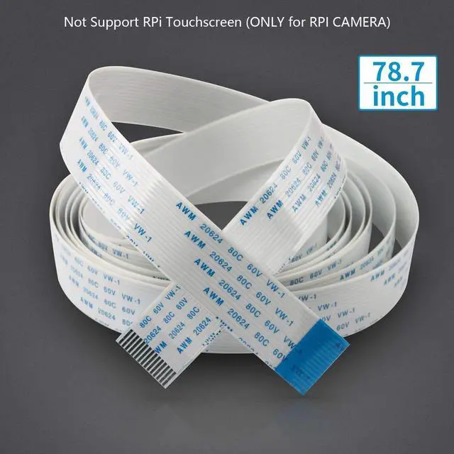 Main image of 2 Packs Werleo Flex Ribbon Cable for Raspberry Pi Camera - 6.5ft / 2 Meter 15 Pin 1.0 mm Pitch