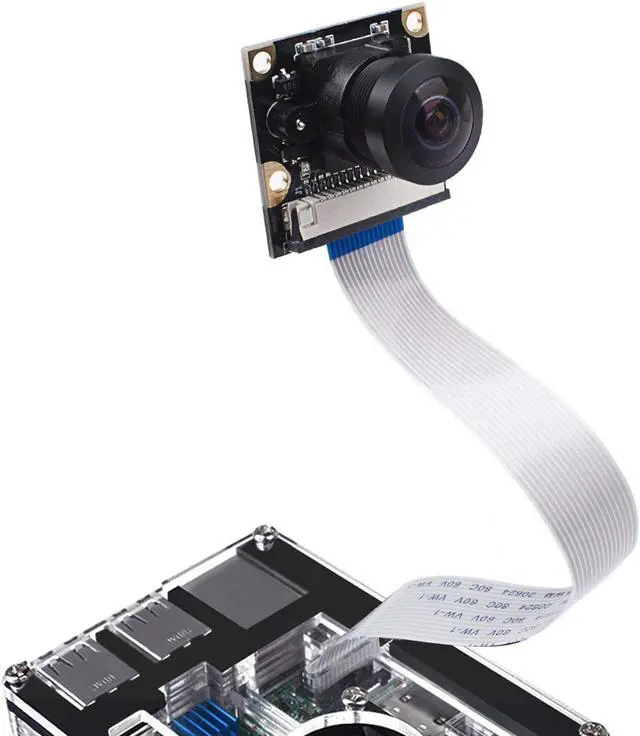 Alt view image 4 of 6 - Werleo Raspberry Pi Camera Module Wide-Angel Fish-Eye Camera Lenses 5 Megapixels 1080P OV5647 Sensor with Pi Zero Ribbon Cable & FPC Cable for Raspberry Pi 3B+ 3B 2B Zero