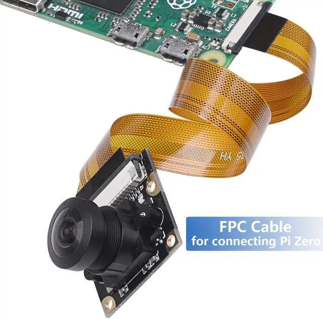 Alt view image 3 of 6 - Werleo Raspberry Pi Camera Module Wide-Angel Fish-Eye Camera Lenses 5 Megapixels 1080P OV5647 Sensor with Pi Zero Ribbon Cable & FPC Cable for Raspberry Pi 3B+ 3B 2B Zero