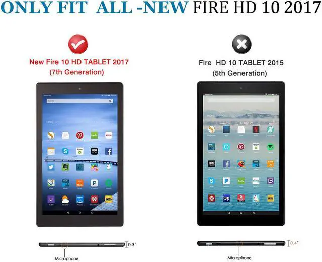 Alt view image 2 of 7 - Werleo All-New Fire HD 10 2017 Case 7th Generation 2017 Release Ultra Lightweight Slim Leather Stand Folio Smart Cover Case with Auto Wake Sleep Function for Amazon Fire HD 10 Tablet 10.1"