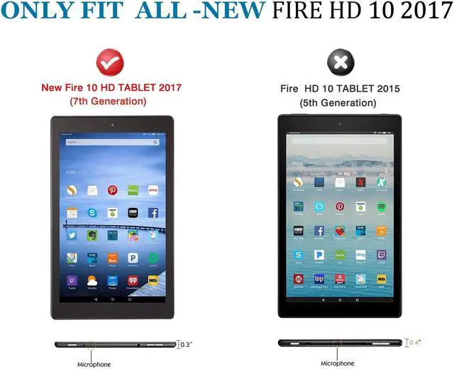 Alt view image 3 of 7 - Werleo All-New Fire HD 10 2017 Case 7th Generation 2017 Release Ultra Lightweight Slim Leather Stand Folio Smart Cover Case with Auto Wake Sleep Function for Amazon Fire HD 10 Tablet 10.1"
