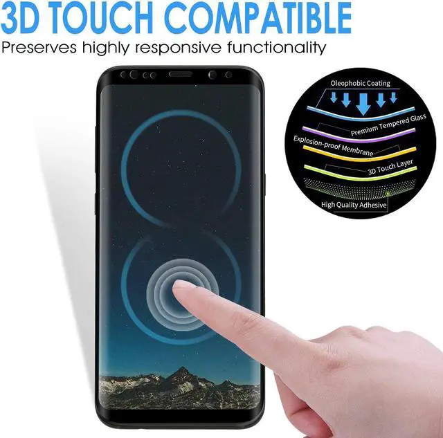 Alt view image 5 of 7 - 2 Packs Samsung Galaxy S8 Plus Screen Protector Werleo Anti-Scratch HD Clear Case Friendly 3D Curved Protective Tempered Glass For Samsung Galaxy S8 Plus - Not Galaxy S8