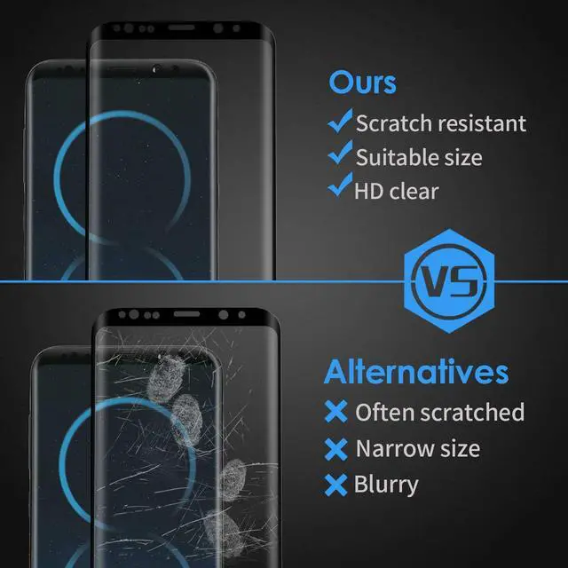 Alt view image 6 of 7 - 2 Packs Samsung Galaxy S8 Plus Screen Protector Werleo Anti-Scratch HD Clear Case Friendly 3D Curved Protective Tempered Glass For Samsung Galaxy S8 Plus - Not Galaxy S8
