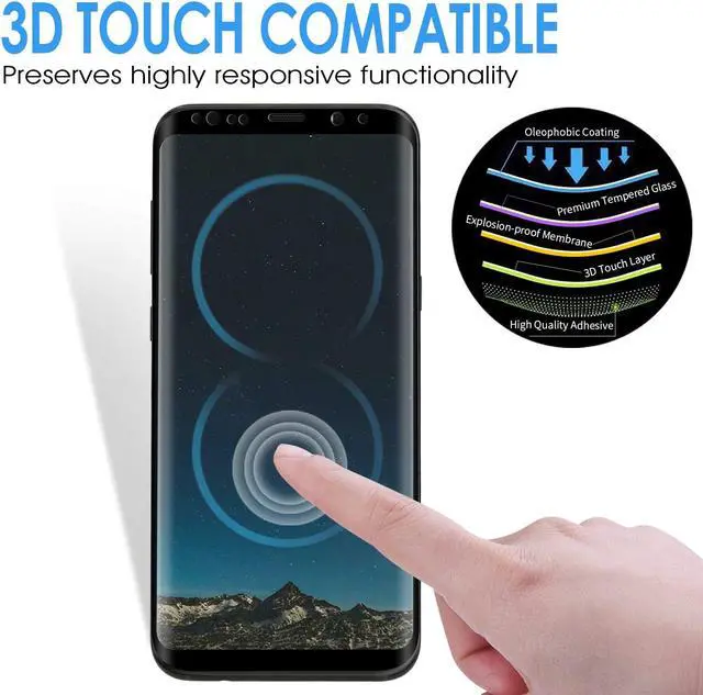 Alt view image 5 of 7 - 2 Packs Samsung Galaxy S8 Screen Protector Werleo Anti-Scratch HD Clear Case Friendly 3D Curved Protective Tempered Glass For Samsung Galaxy S8 Plus - Not Galaxy S8 Plus