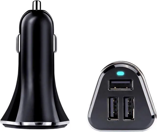 Alt view image 2 of 7 - USB Car Charger Werleo 3 Port USB Car Adapter With 5V, 5.2A 30W And Lightning to USB sync Cable for IPhone X 8 8 Plus 7 7 Plus 6 6S Plus  5 5S 5C IPad IPod Samsung