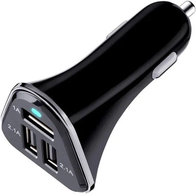 Alt view image 3 of 7 - USB Car Charger Werleo 3 Port USB Car Adapter With 5V, 5.2A 30W And Lightning to USB sync Cable for IPhone X 8 8 Plus 7 7 Plus 6 6S Plus  5 5S 5C IPad IPod Samsung