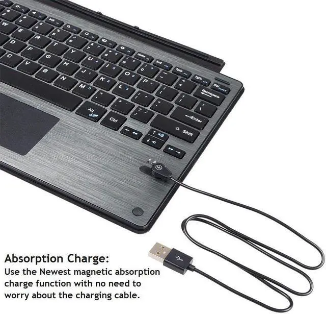 Alt view image 5 of 7 - Bluetooth Keyboard For Microsoft Surface Pro 3 Pro 4 Pro 5 with Touchpad Werleo Ultra-Slim Portable Aluminum Wireless Bluetooth Keyboard For Surface Pro 3 / Surface Pro 4 / Pro 5