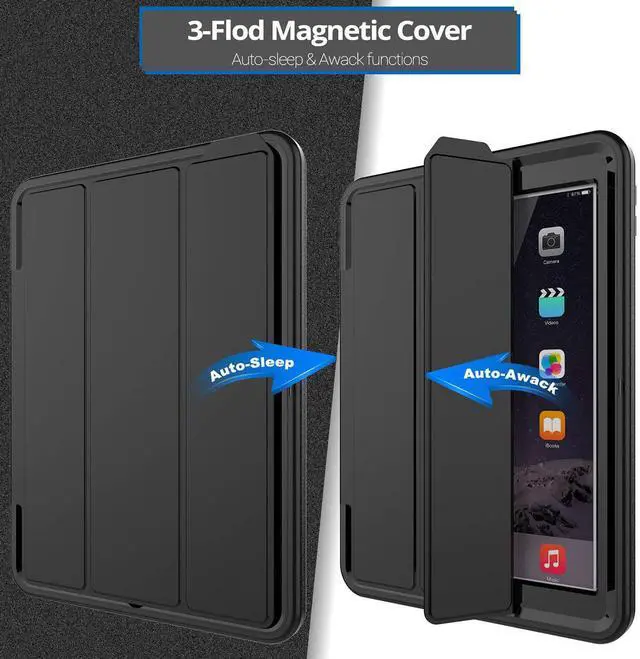 Alt view image 6 of 7 - New iPad 9.7 2017 2018 Case Werleo Heavy Duty Full Body Rugged Protective Case Cover Auto Sleep Wake Up Stand Folio Case Three Layer Hard Bumper Case for Apple iPad 9.7 inch 2017 2018 Release 5th 6th