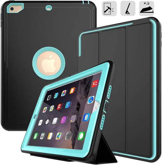 Main image of New iPad 9.7 2017 2018 Case Werleo Heavy Duty Full Body Rugged Protective Case Cover Auto Sleep Wake Up Stand Folio Case Three Layer Hard Bumper Case for Apple iPad 9.7 inch 2017 2018 Release 5th 6th