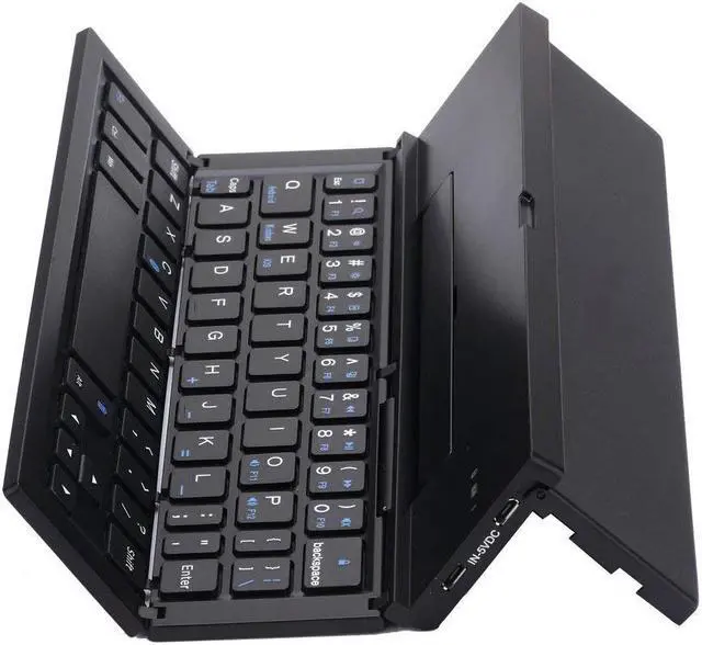 Alt view image 6 of 7 - Folding Wireless Bluetooth Keyboard Werleo Portable Ultra-thin Aluminum Alloy Wireless BT Keyboard with Kickstand Universal for Apple iPhone iOS Android Smartphone Laptop Macbook Tablet Windows