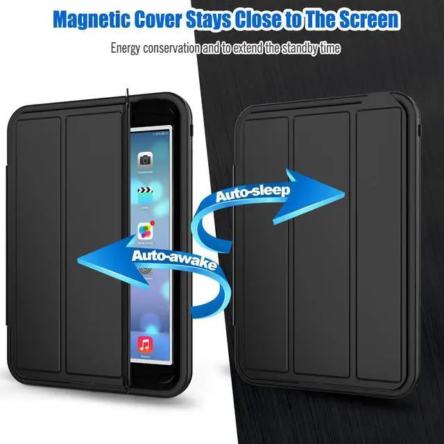 Alt view image 3 of 7 - Werleo iPad Mini 1 2 3 Case Three Layer Shock Proof Protective Case iPad Mini Case iPad Mini 3 Case iPad Mini 2 Case Smart Cover with Auto Sleep Wake & PU Leather Folio Stand Function