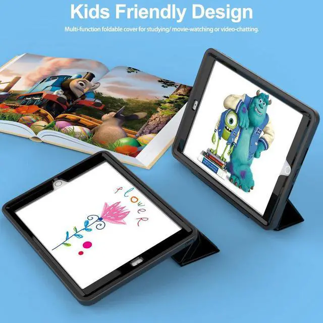 Alt view image 2 of 7 - Werleo iPad Mini 1 2 3 Case Three Layer Shock Proof Protective Case iPad Mini Case iPad Mini 3 Case iPad Mini 2 Case Smart Cover with Auto Sleep Wake & PU Leather Folio Stand Function