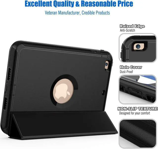 Alt view image 5 of 7 - Werleo iPad Mini 1 2 3 Case Three Layer Shock Proof Protective Case iPad Mini Case iPad Mini 3 Case iPad Mini 2 Case Smart Cover with Auto Sleep Wake & PU Leather Folio Stand Function