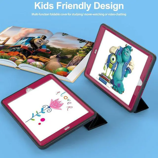 Alt view image 2 of 7 - Werleo iPad Mini 1 2 3 Case Three Layer Shock Proof Protective Case iPad Mini Case iPad Mini 3 Case iPad Mini 2 Case Smart Cover with Auto Sleep Wake & PU Leather Folio Stand Function
