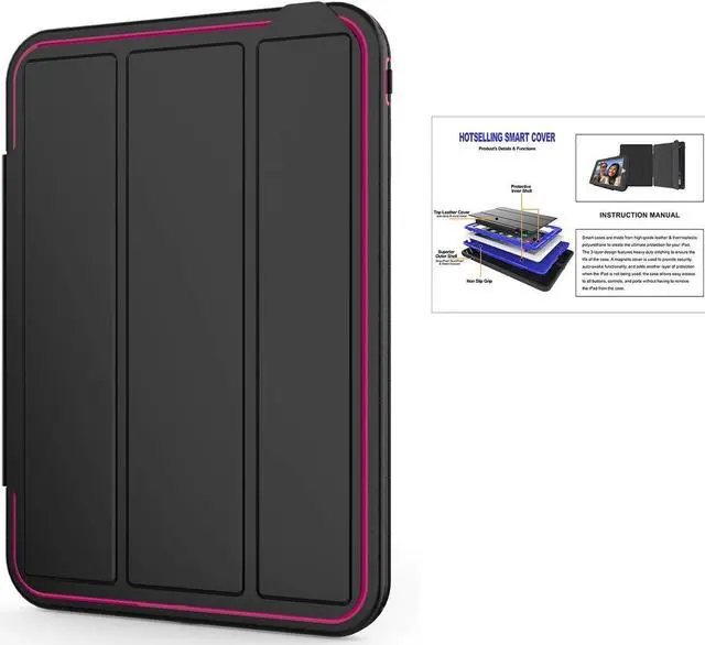 Alt view image 6 of 7 - Werleo iPad Mini 1 2 3 Case Three Layer Shock Proof Protective Case iPad Mini Case iPad Mini 3 Case iPad Mini 2 Case Smart Cover with Auto Sleep Wake & PU Leather Folio Stand Function