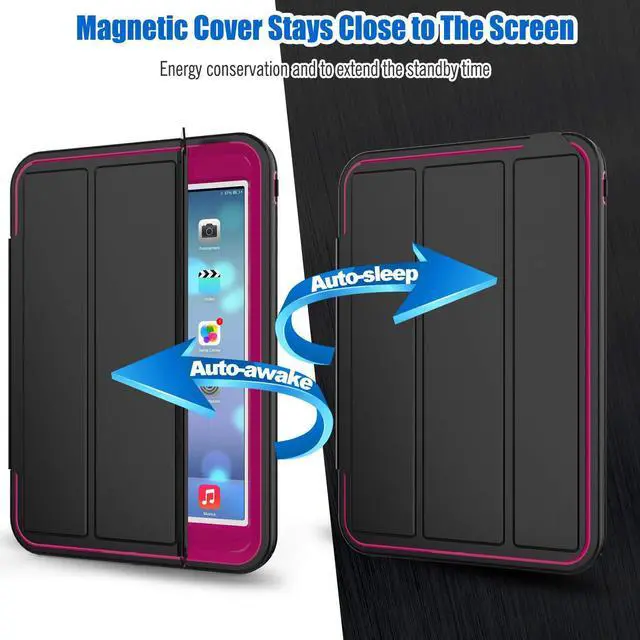 Alt view image 3 of 7 - Werleo iPad Mini 1 2 3 Case Three Layer Shock Proof Protective Case iPad Mini Case iPad Mini 3 Case iPad Mini 2 Case Smart Cover with Auto Sleep Wake & PU Leather Folio Stand Function