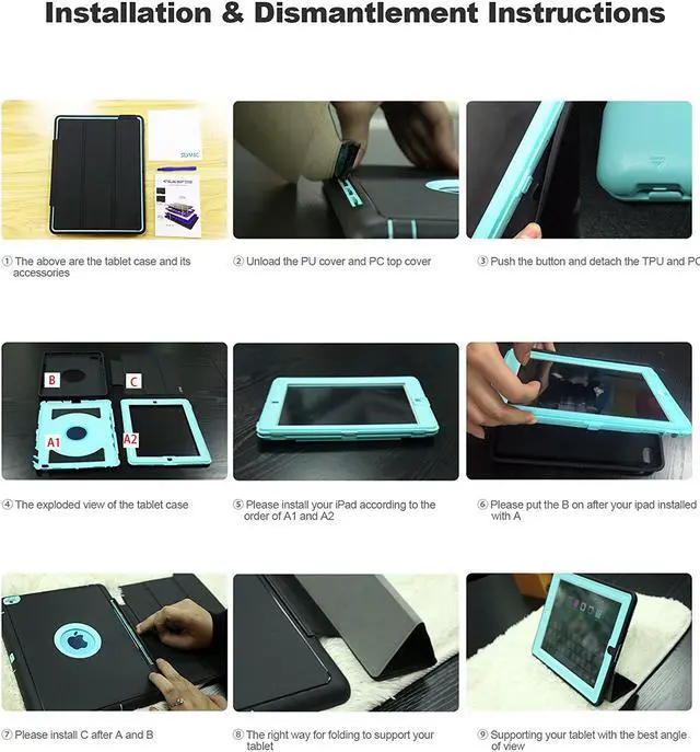Alt view image 7 of 7 - iPad Mini 4 Case WERLEO Three Layer Drop Protection Rugged Protective Cover Heavy Duty iPad Mini Stand Case with Magnetic Smart Auto Wake Sleep Cover for Apple iPad Mini 4 Smart Case