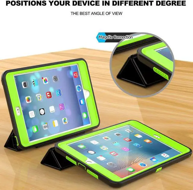 Alt view image 3 of 7 - iPad Mini 4 Case WERLEO Three Layer Drop Protection Rugged Protective Cover Heavy Duty iPad Mini Stand Case with Magnetic Smart Auto Wake Sleep Cover for Apple iPad Mini 4 Smart Case