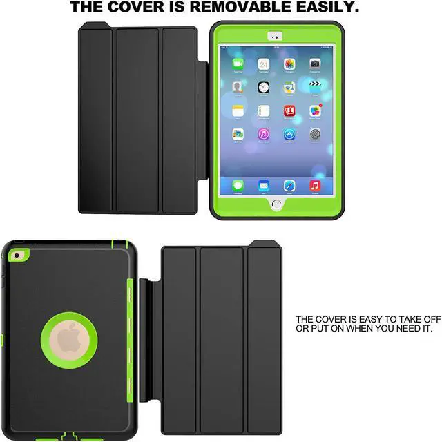 Alt view image 5 of 7 - iPad Mini 4 Case WERLEO Three Layer Drop Protection Rugged Protective Cover Heavy Duty iPad Mini Stand Case with Magnetic Smart Auto Wake Sleep Cover for Apple iPad Mini 4 Smart Case