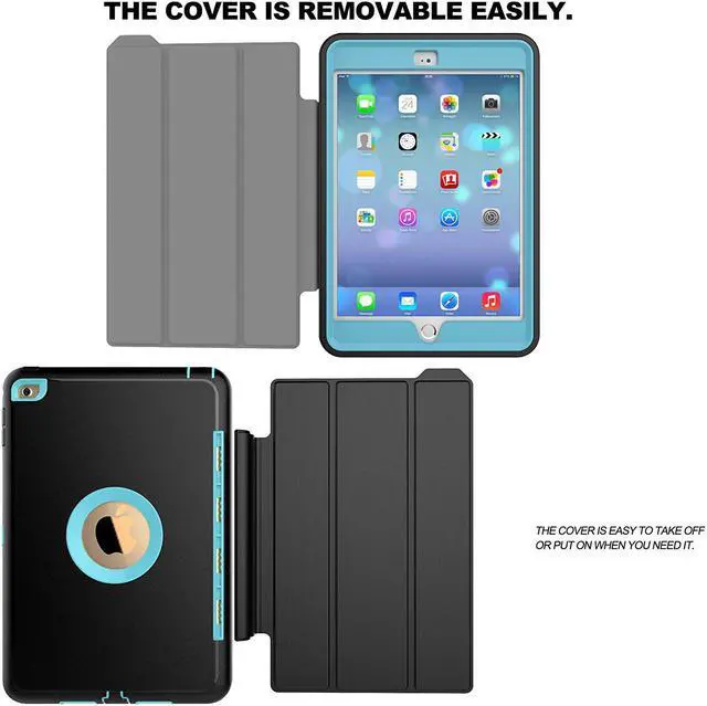 Alt view image 5 of 7 - iPad Mini 4 Case WERLEO Three Layer Drop Protection Rugged Protective Cover Heavy Duty iPad Mini Stand Case with Magnetic Smart Auto Wake Sleep Cover for Apple iPad Mini 4 Smart Case
