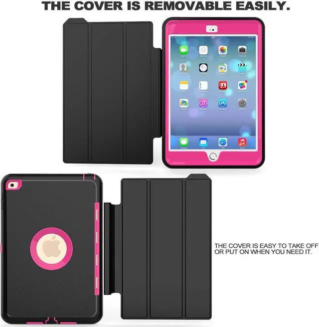 Alt view image 5 of 7 - iPad Mini 4 Case WERLEO Three Layer Drop Protection Rugged Protective Cover Heavy Duty iPad Mini Stand Case with Magnetic Smart Auto Wake Sleep Cover for Apple iPad Mini 4 Smart Case