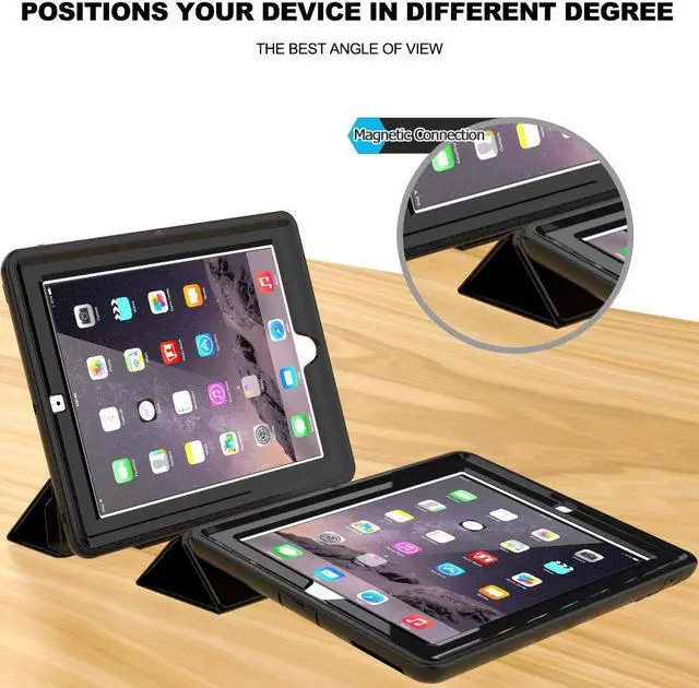 Alt view image 4 of 7 - Werleo iPad 2 3 4 Case Three Layer Drop Protection Rugged Protective Heavy Duty iPad 4 Case Smart Cover with Auto Wake Sleep Function Magnetic Stand Cover for Apple iPad 2 iPad 3 iPad 4