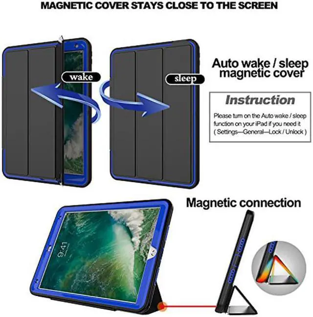 Alt view image 4 of 7 - WERLEO iPad Pro 10.5 Case Three Layer Heavy Duty Drop Protection Shockproof Rugged Protective Case with Magnetic Smart Auto Wake Sleep Cover For Apple iPad Pro 10.5 Model A1701 A1709 Cover Shell